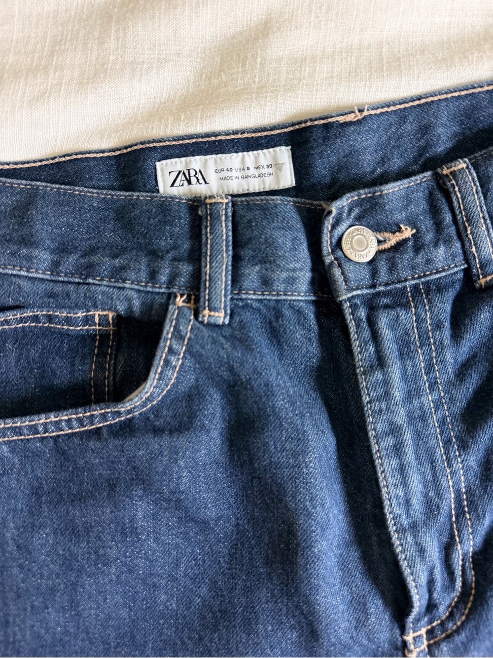 Zara TRF Turned Up Wide Leg Jeans dark wash size 8 /40 - Picture 6 of 9